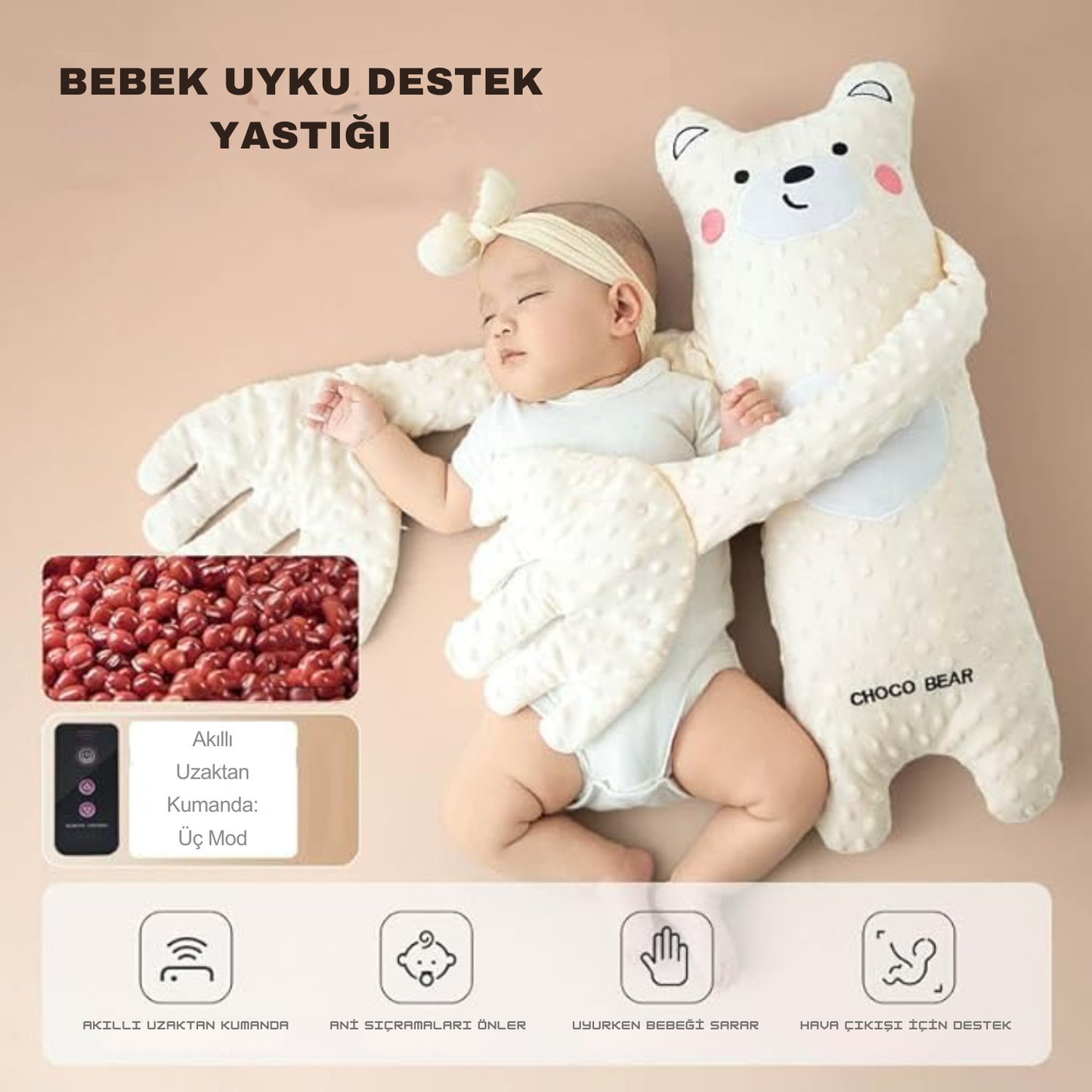 Choco Bear - Bebek Uyku Destek Yastığı